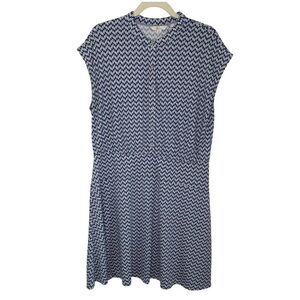 Boden Geometric Print Button Front Short Sleeve Dress, 14